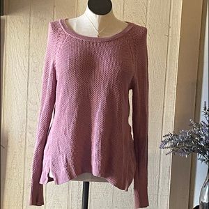 Loft Outlet Pink Pointelle Raglan Sweater